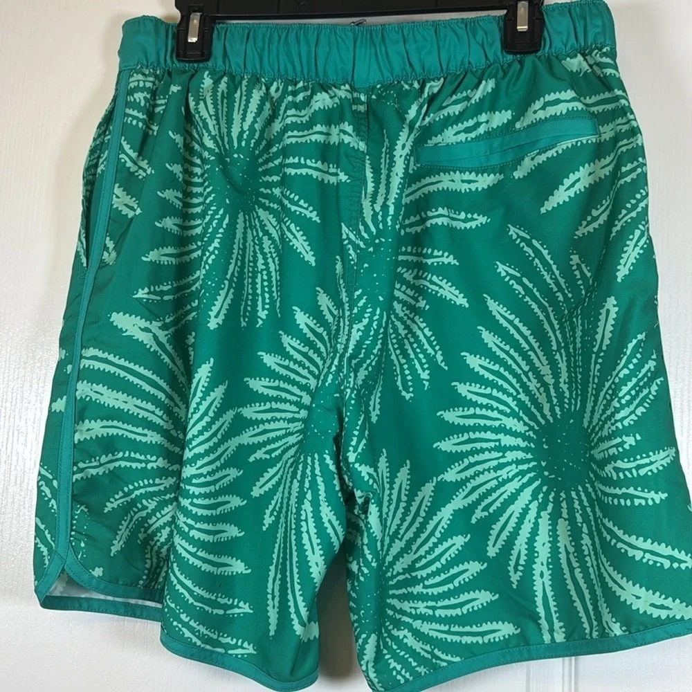 Speedo Green Tropical Swim Hybrid Boarder Surf Shorts Size Large EUC #5736